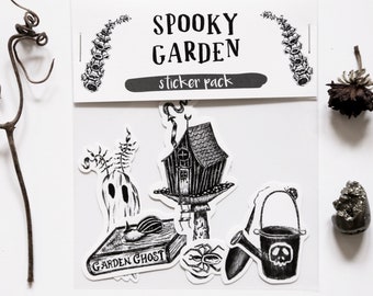 Spooky Garden Sticker Pack, Goth Stickers, Witchy Stickers