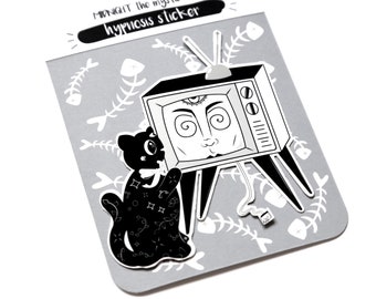 Hypnose Katze Aufkleber - Midnight Mystic, Witchy Kawaii, Laptop Aufkleber