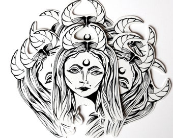 Mistress of Evil Sticker - Handmade Gothic Witch, Weatherproof Matte