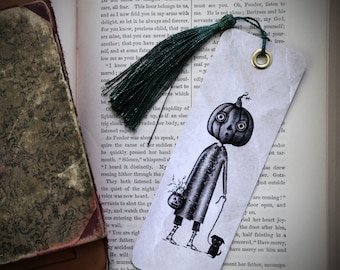 Segnalibro Dolcetto o scherzetto / Lucentezza / Zucca Jack o Lantern / Halloween / Strega / Strano / Carino spettrale / Regalo per gli amanti dei libri / Accessori per libri