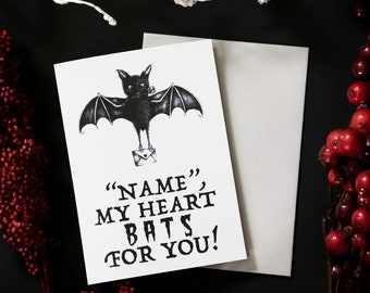 Custom 'My Heart Bats For You' Greeting Card