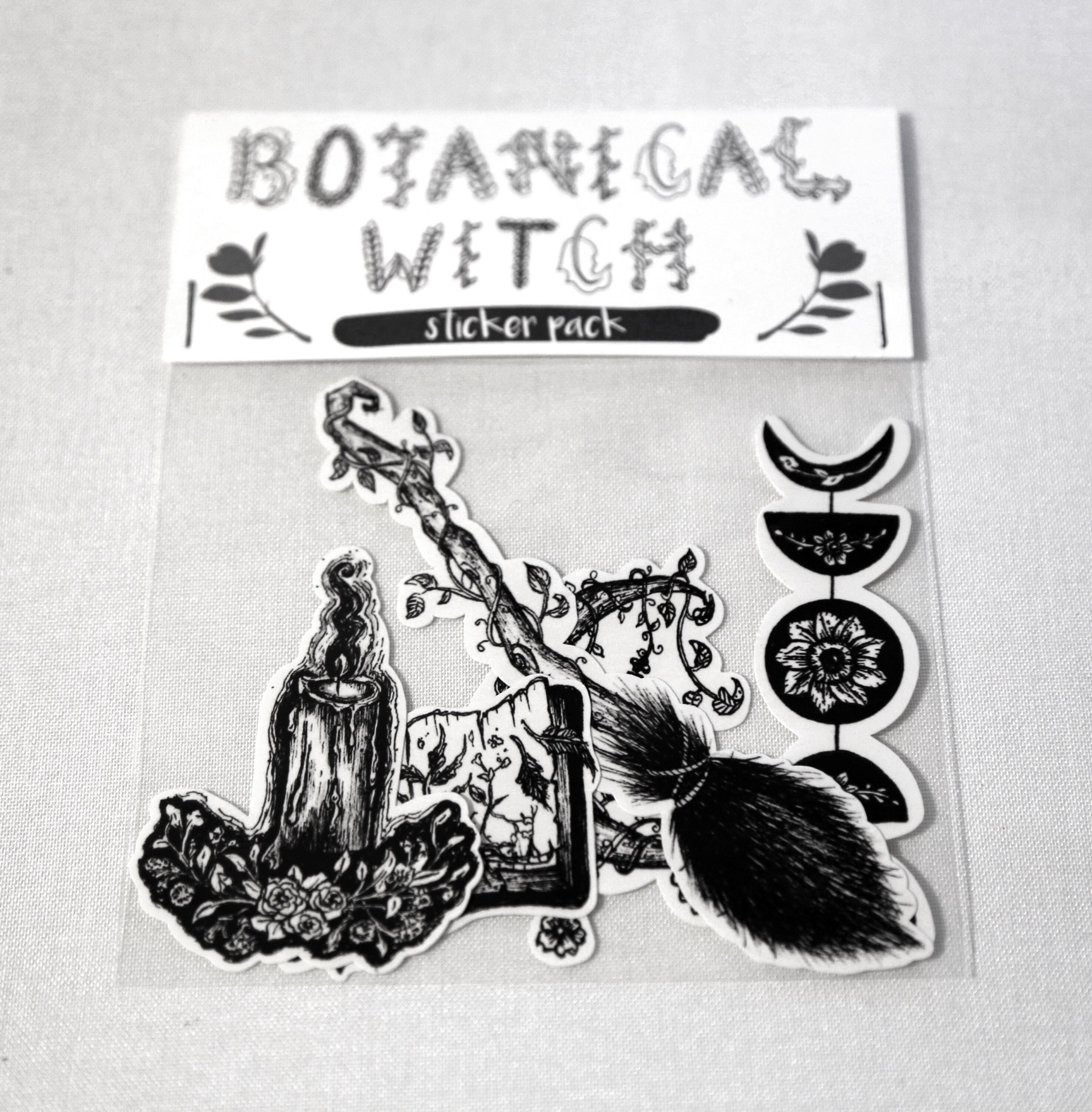Botanical Witch Stickers Witchy Sticker Pack Gothic Spooky Etsy