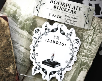 Victorian Candle Bookplates | Gothic Book Stickers (3 Pack)