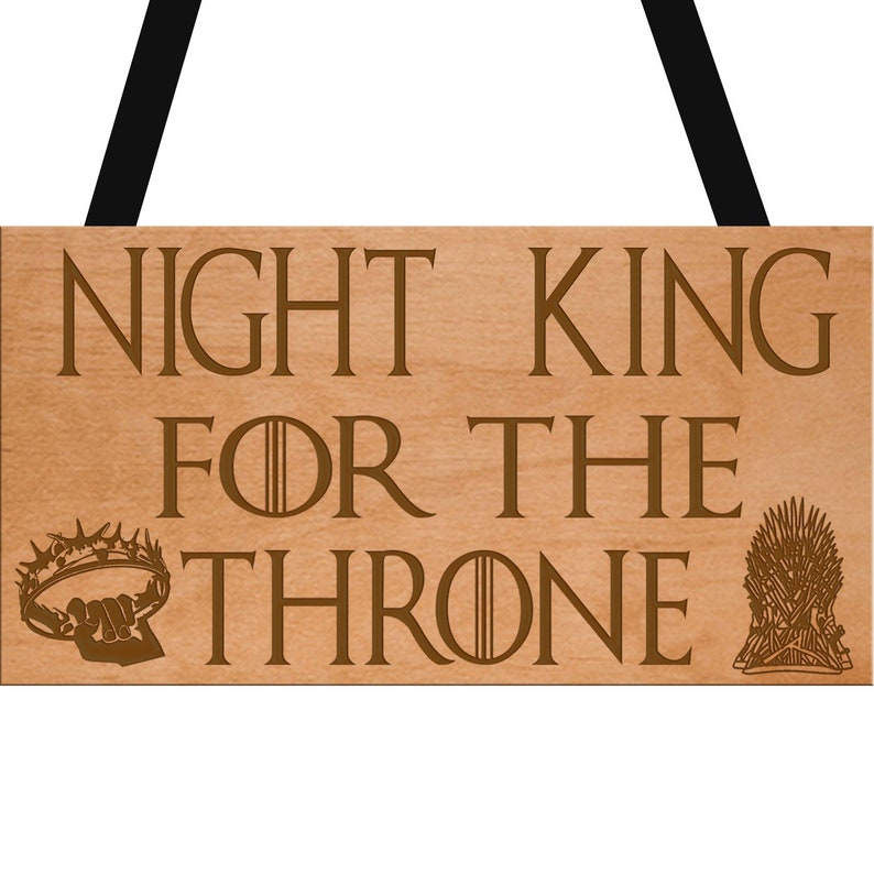 Night King For The Throne Wooden Plaque Engraved Iron Crown Etsy