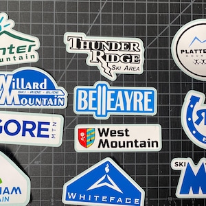 NEW YORK EAST Ski Resort Decals, Stickers for Water Bottle, Helmet, Car, Holiday Valley, Gore Mountain, Whiteface, Belleayre,  Ski Gifts