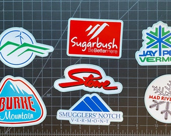 VERMONT NORTH Ski Resort Decals, Stickers for Water Bottle, Helmet, Car, Laptop, Bolton Valley, Burke, Smugg, Jay Peak, Sugarbush, Mad River