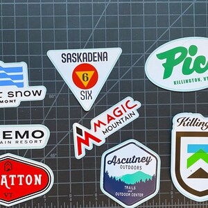 VERMONT SOUTH Ski Resort Decals, Stickers for Water Bottle, Helmet, Car, Laptop, Stratton, Pico, Saskadena Six, Killington, Gift for Skier