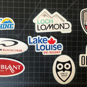 CANADA, Canadian, Quebec Ski Resort Decals Stickers for Water Bottle, Car Ski Carrier, Helmet, Laptop Banff, Lake Louise, Baldy, Loch Lomond