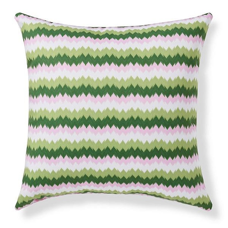 Pink & Green Outdoor Throw Pillows Collection with Stripes Etsy
