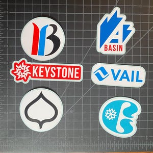 Colorado Ski Resort Decals, Stickers for Water Bottle, Yeti, Car, Ski Carrier, Helmet, Laptop, Copper, A Basin, Aspen (new logo), ski gift