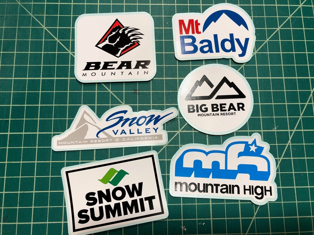Southern California Ski Resort Decals Stickers for Water Bottle, Helmet ...