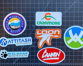 NEW HAMPSHIRE NORTH Ski Resort Decals, Stickers for Water Bottle, Helmet, Car, Laptop, Loon, Cranmore, Cannon, Waterville, Mount Washington