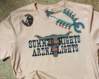 Summer Nights Arena Lights Graphic tee l Unisex Jersey Short Sleeve Tee