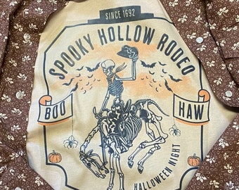 Spooky Hollow Rodeo Halloween Western Graphic Tee | Unisex Super Soft Tee