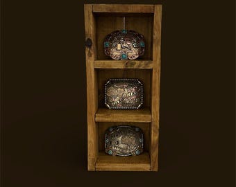 Custom Trophy Buckle Cases | Rowdy Rowels | 3 Buckles