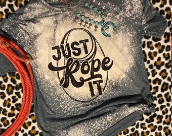 Discover the Unisex Just Rope It Graphic Bleached Tee: Feel the Comfort, Embrace the Style
