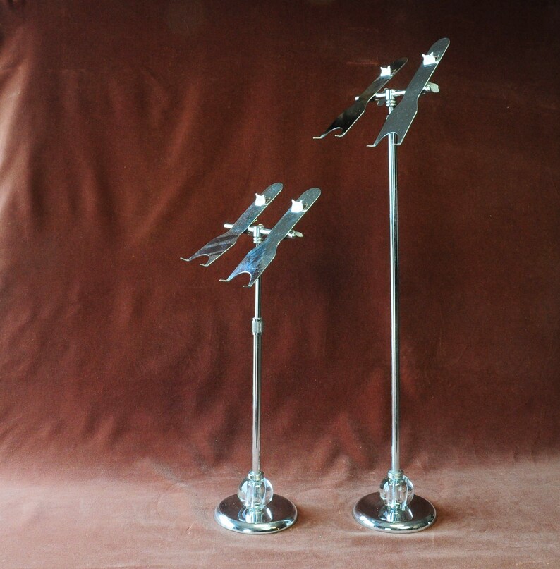 Adjustable Shoe Displays Rare Mid Mod Chrome 1950/'s Store Window Shoe Stands Cast Iron and Glass Retro Retail Shoe Walk In Closet Decor
