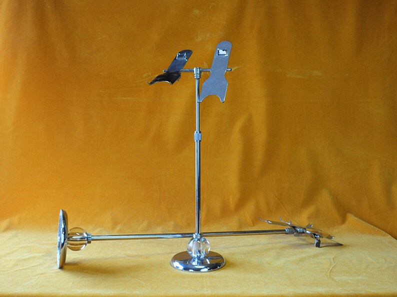 Adjustable Shoe Displays Rare Mid Mod Chrome 1950/'s Store Window Shoe Stands Cast Iron and Glass Retro Retail Shoe Walk In Closet Decor