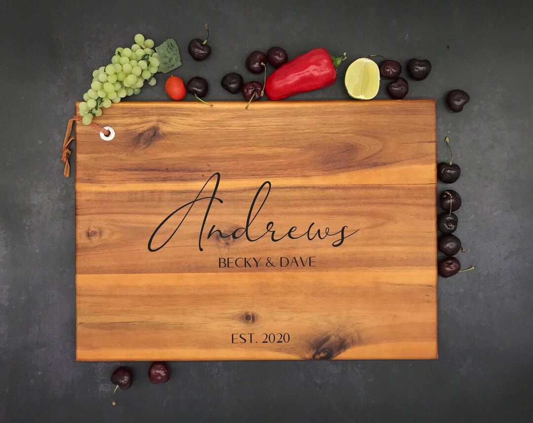 Personalized Acacia Cheese Board Engraved Customized New Home Gift ...