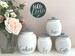 White and Grey Tea Coffee Sugar Canisters. Kitchen storage. Cookie or Utensil glass Jar canister options. Kilner jars 