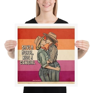Salva un cavallo, cavalca una cowgirl - Poster di arte saffica