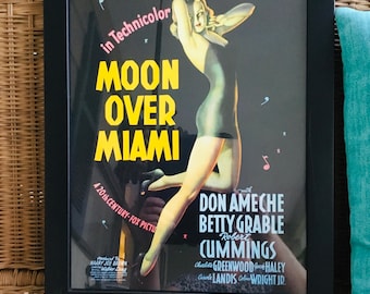 Moon Over Miami Theater Movie Postervintage Movie Art Etsy India