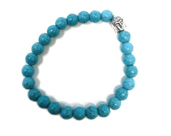 Turquoise healing bracelet with Buddha charm