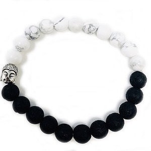 Howlite + black onyx healing bracelet