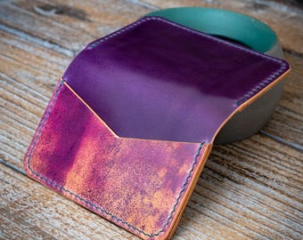 Tarjetero Starcki - Shell Cordovan - Tarjetero minimalista plegable hecho a mano
