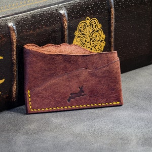Unique Othus Twist Wallet - Pueblo Tabacco - billetera de tarjeta de envoltura minimalista hecha a mano