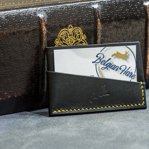 Othus Twist Wallet - Black Buttero - portafoglio per carte avvolgente minimalista fatto a mano