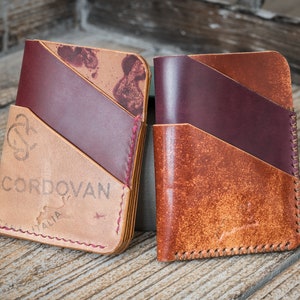 Billetera para tarjetas Timidus - Shell Cordovan - billetera vertical minimalista hecha a mano
