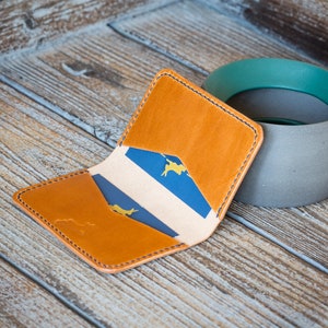 Carteira Fagani Card - Cognac Maremma - carteira de cartão minimalista feita à mão