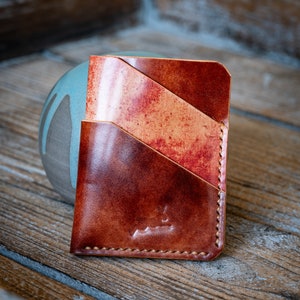 Timidus Handmade Shell Cordovan Card Wallet: Two-Tone Minimalist Design