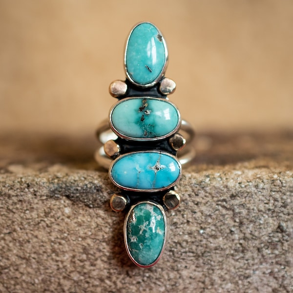 Turquoise Cairn Ring, Size 7.75