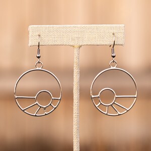 Silver Sun Hoop Earrings
