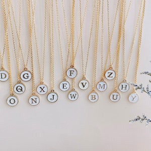 Gold Initial Necklace: Brass Alphabet Letter Pendant