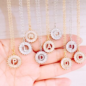 Initial Necklace Cubic Letter Necklace Alphabet Necklace Cubic Initial Gold Necklace Bridesmaid Best Gift for her Personalized gifts for her