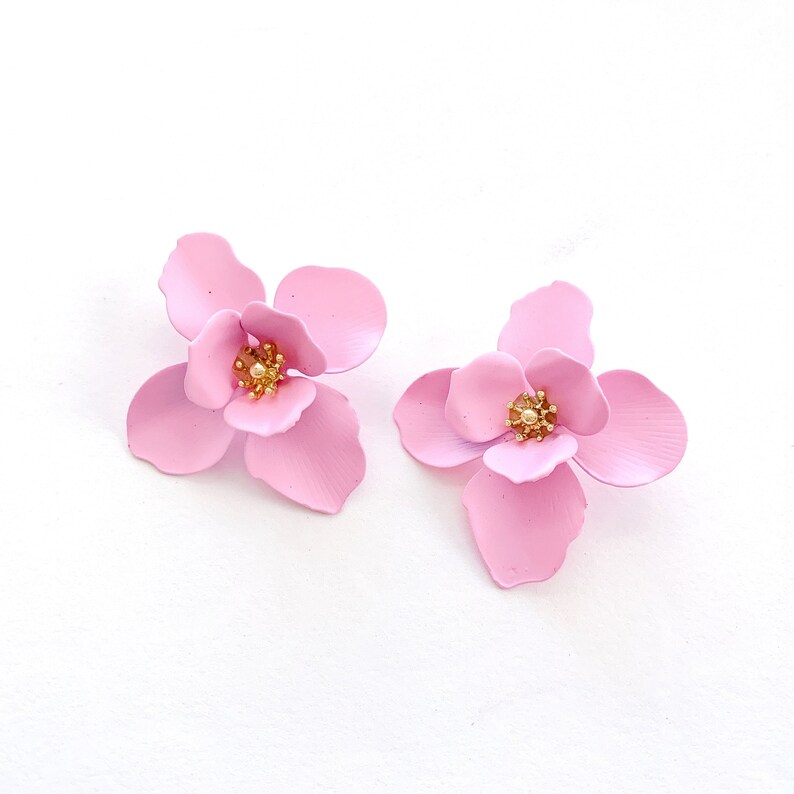 Flower Earrings, Pastel Floral Bridal Earrings,spring Yellow Earrings ...