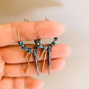 Green Onyx Hoop Earrings: Boho Statement Jewelry