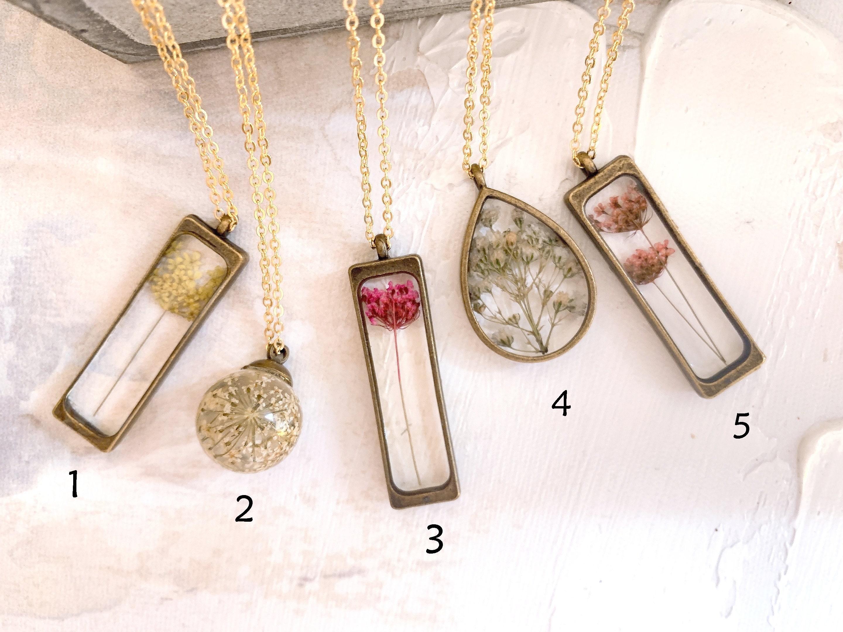 Dry Flower Necklace Pressed Flower Necklace Resin Necklace Etsy UK