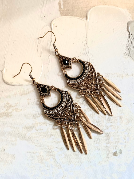 Vintage Tassel Earrings Boho Vintage Earrings Ethnic Dangle Drop Long Earrings Statement Earrings Etsy UK