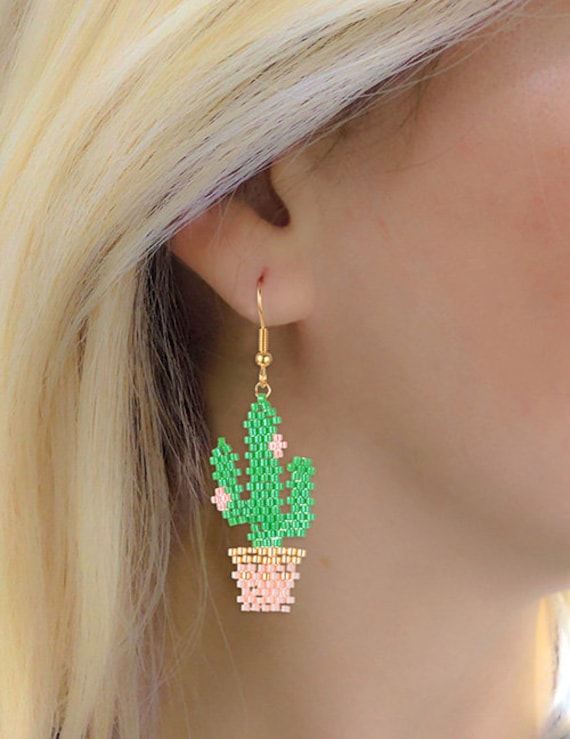Beaded Cactus Earrings Beaded Cactus Earrings