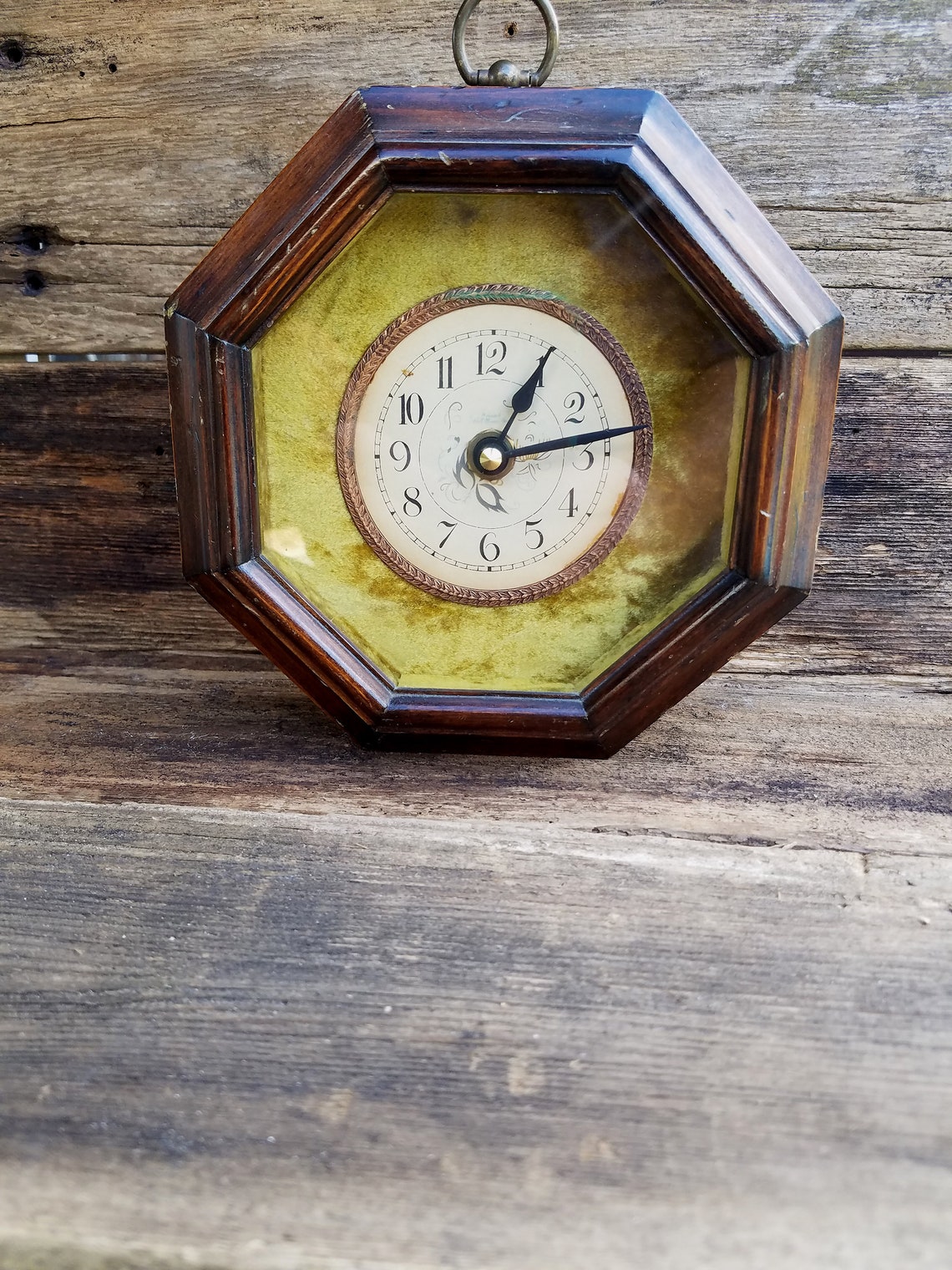 Vintage Octagon Wall Clock With German Movement MCM Wooden Etsy