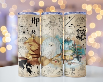 Trinkbecher, Tumbler, Becher mit Deckel 590ml, Thermobecher, Harry Potter