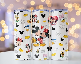 Trinkbecher, Tumbler, Becher mit Deckel 590ml, Thermobecher, Mickey und Minnie