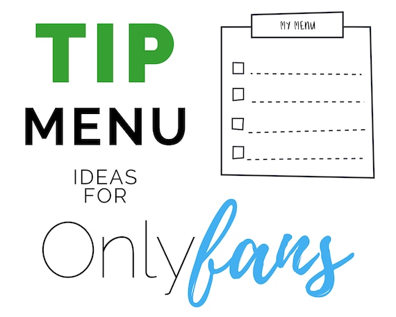 Onlyfans tip menu ideas