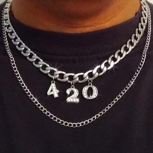 420 Chain Necklace Double Layer Stainless Steel Chain image 1