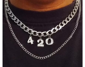 420 Chain Necklace - Double Layer Stainless Steel Chain