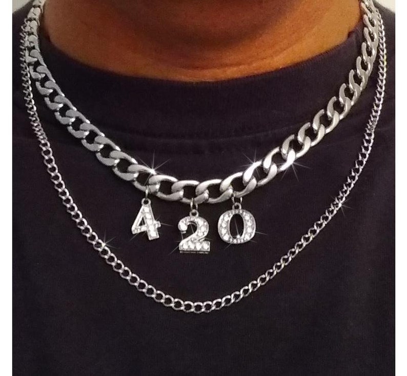 420 Chain Necklace Double Layer Stainless Steel Chain image 1